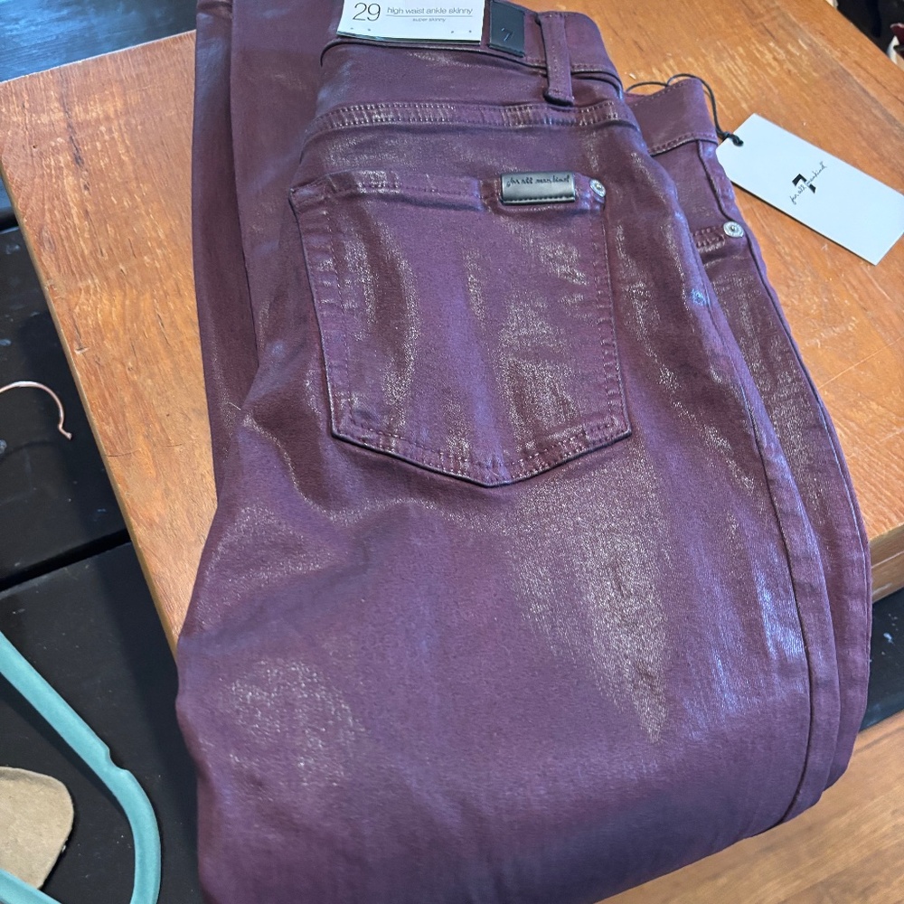 7 For All Mankind. NWT. Wax cotton pants trousers